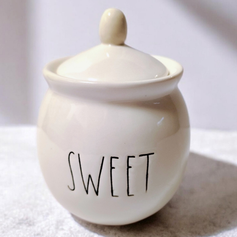 Rae Dunn Ceramic Sugar Jar Pot "Sweet" By Magenta Artisan Collection Farmhouse